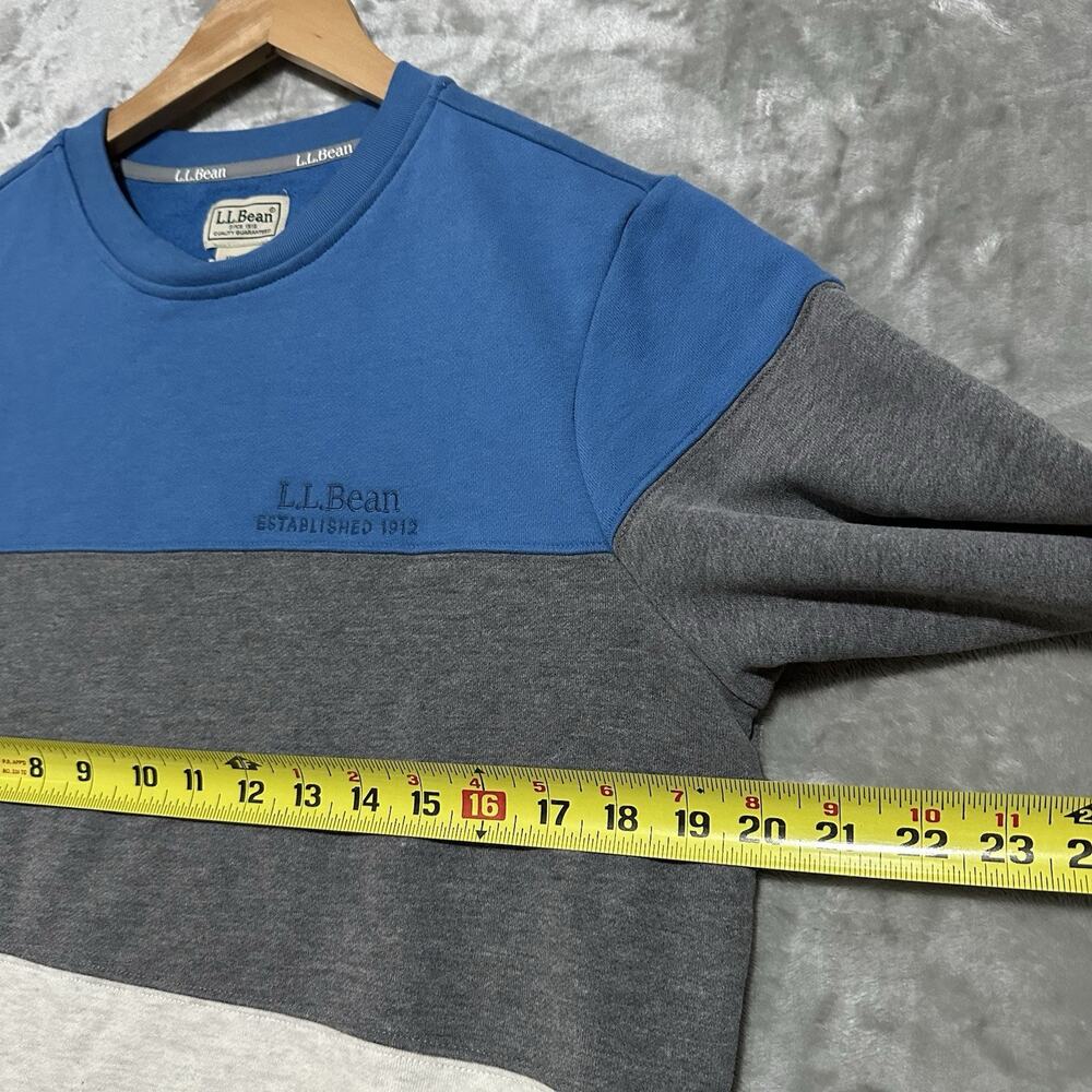 LL Bean 1912 Colorblock Sweatshirt Mens Size S Blue Preppy Timeless Ivy League - Picture 4 of 7